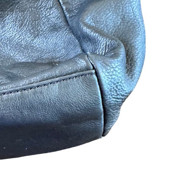 Marc Marc by Jacobs Black Taupe Leather Handbag Satchel Shoulder Bag Crossbody - Picture 8 of 16